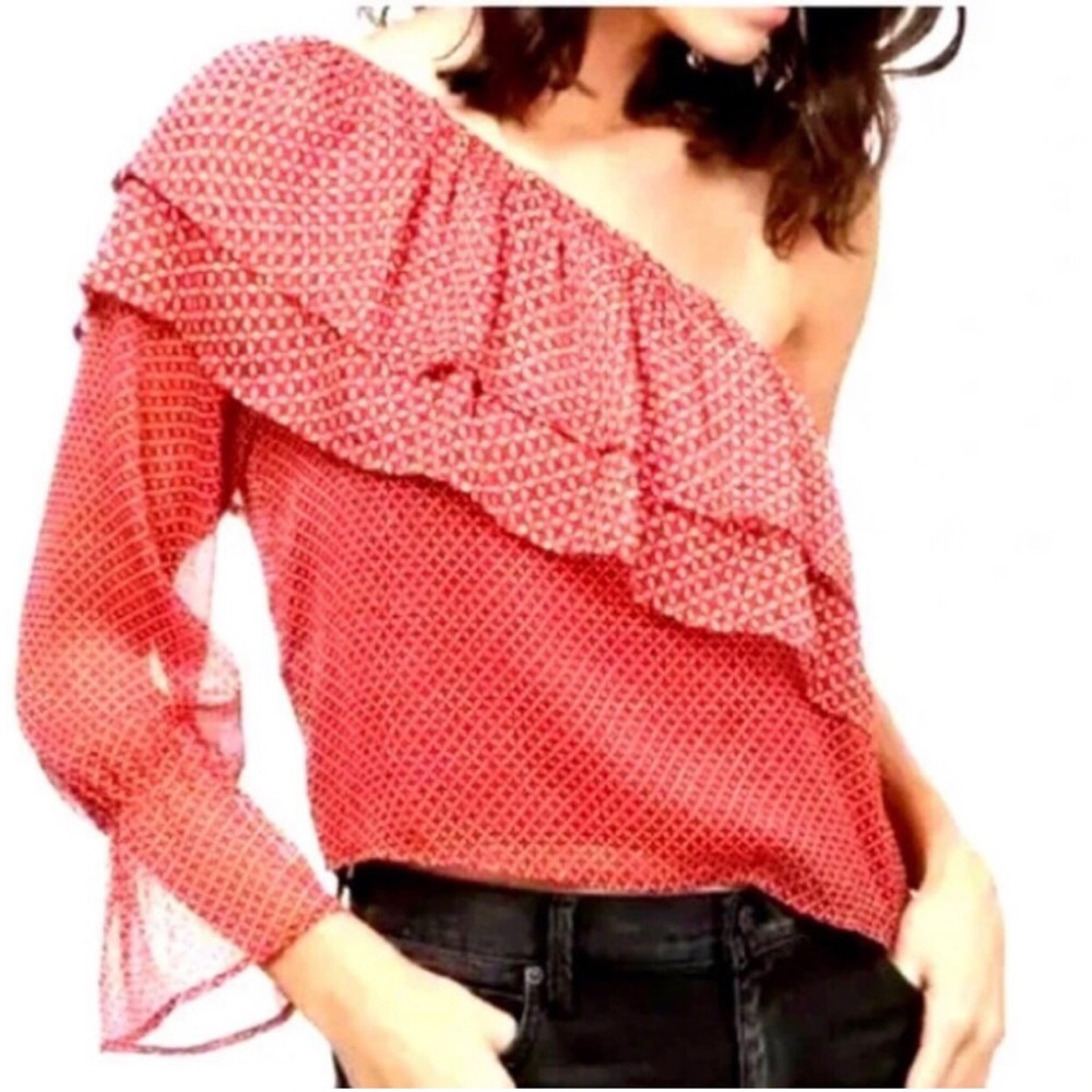 Lucky Brand Off Shoulder Blouse Red
